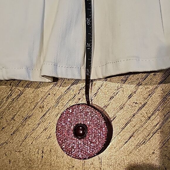 White denim peplum zip up jacket PM NWT Baccini - Picture 11 of 11